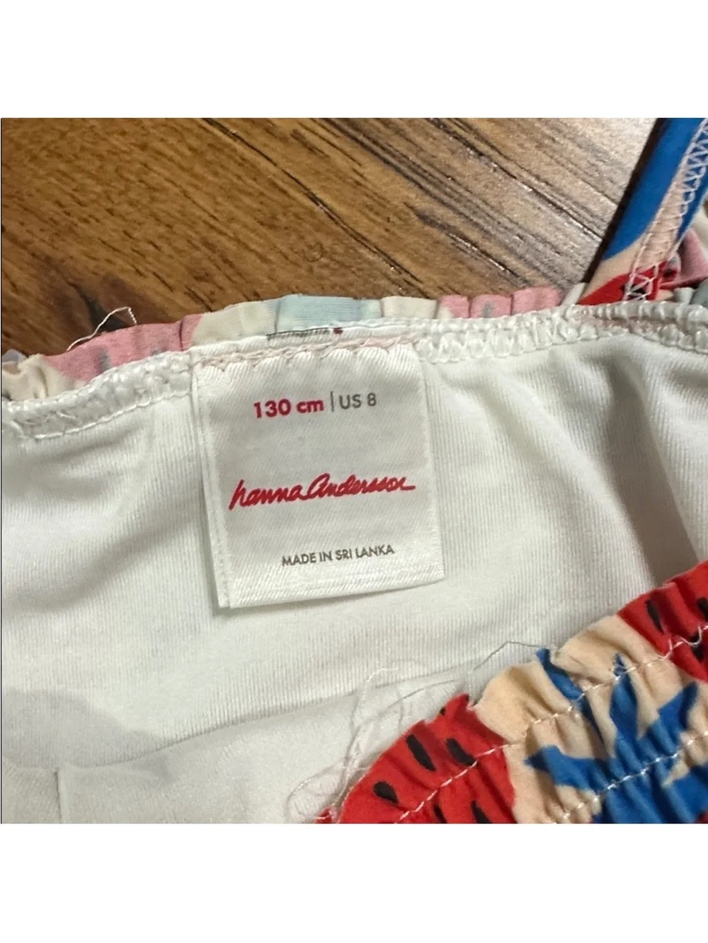 Hanna Andersson Red and Blue Strawberry Smocked One-Piece Bikini